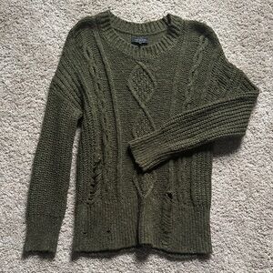 Olive Green Cable Knit Sweater